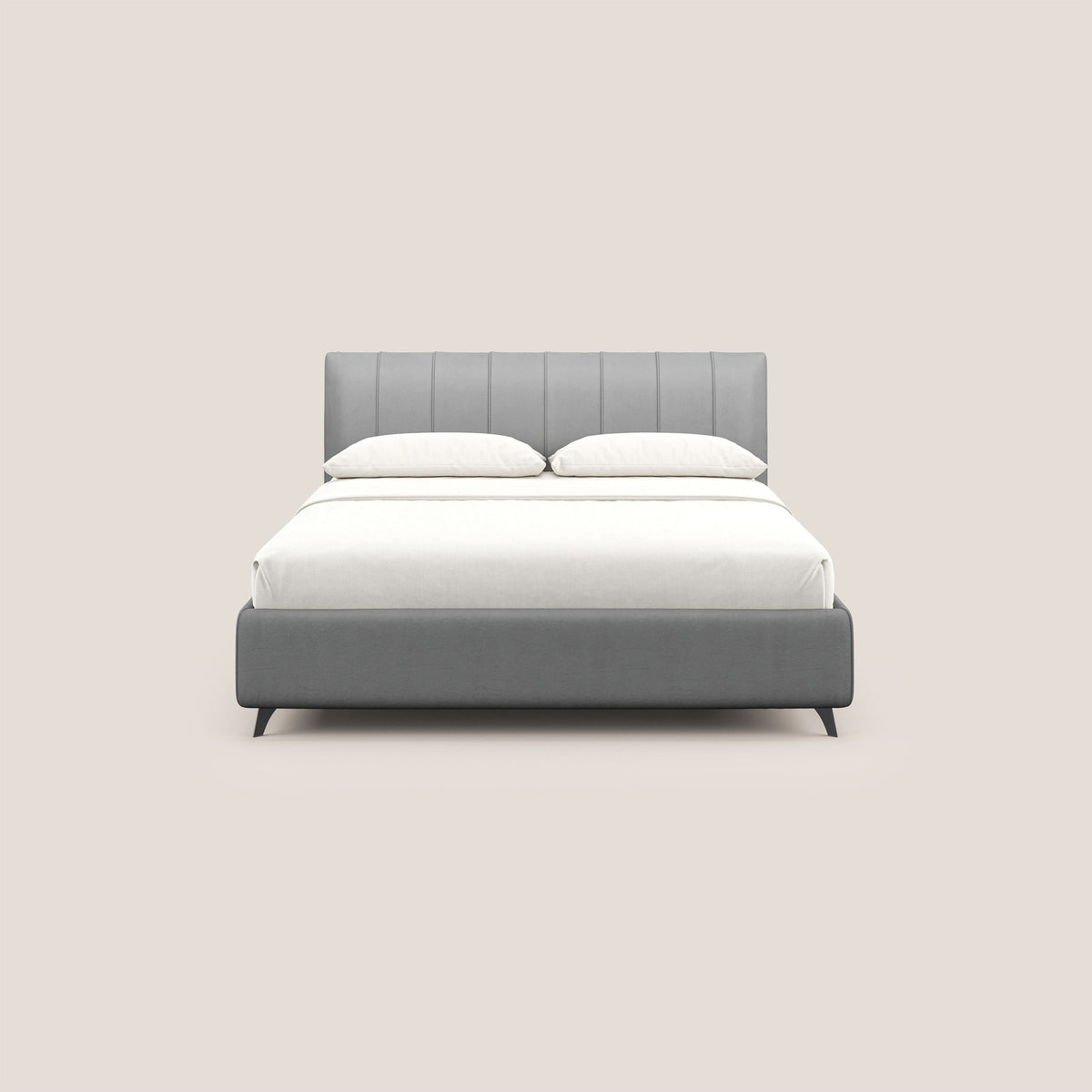 Bogart letto imbottito contenitore completamente sfoderabile in microfibra smacchiabile T11 grigio - divitt.sbs