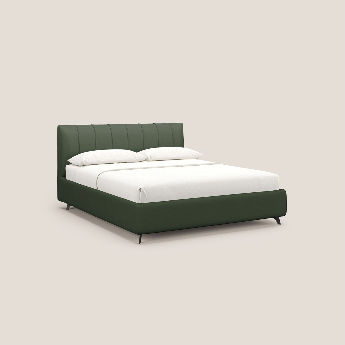 Bogart letto imbottito contenitore completamente sfoderabile in microfibra smacchiabile T11 verde - divitt.sbs