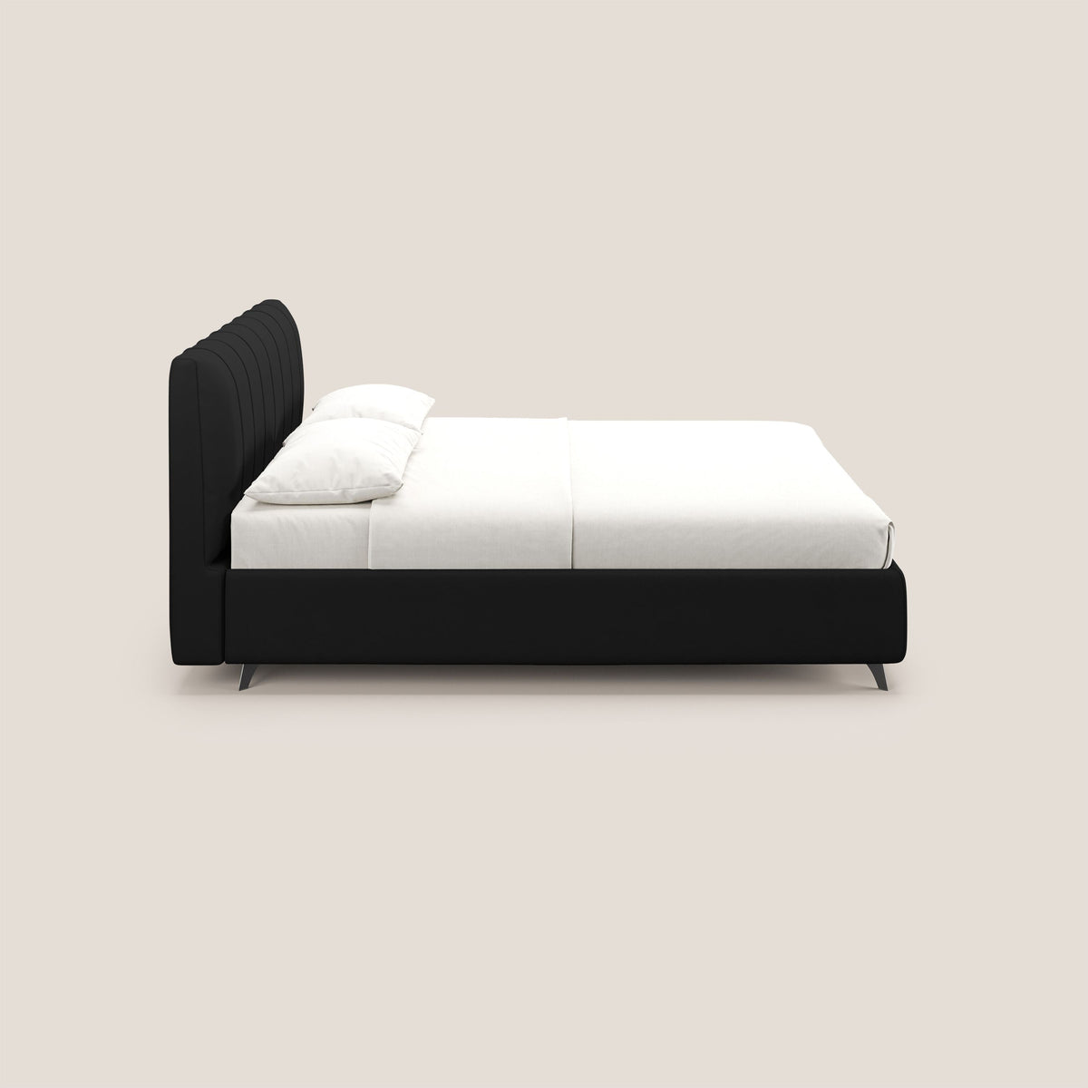 Bogart letto imbottito contenitore completamente sfoderabile in microfibra smacchiabile T11 nero - divitt.sbs