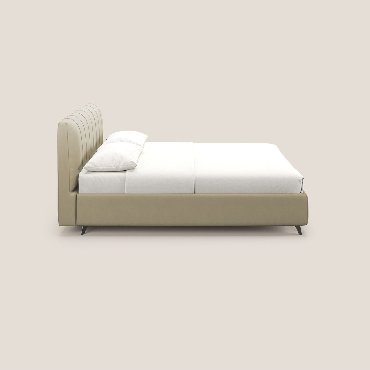 Bogart letto imbottito contenitore completamente sfoderabile in microfibra smacchiabile T11 panna - divitt.sbs