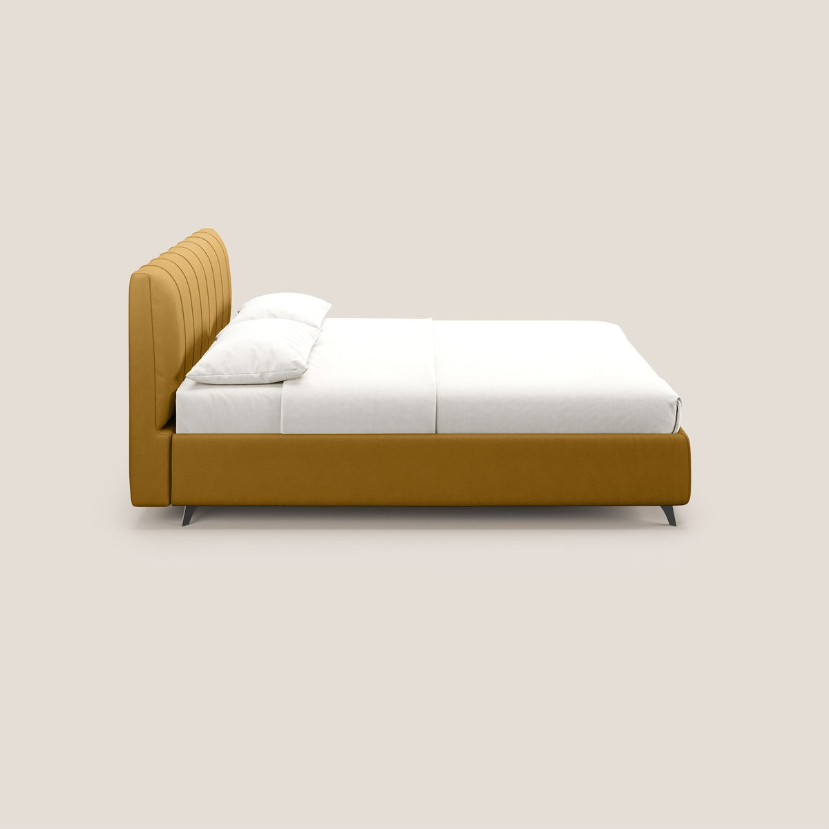 Bogart letto imbottito contenitore completamente sfoderabile in microfibra smacchiabile T11 giallo - divitt.sbs