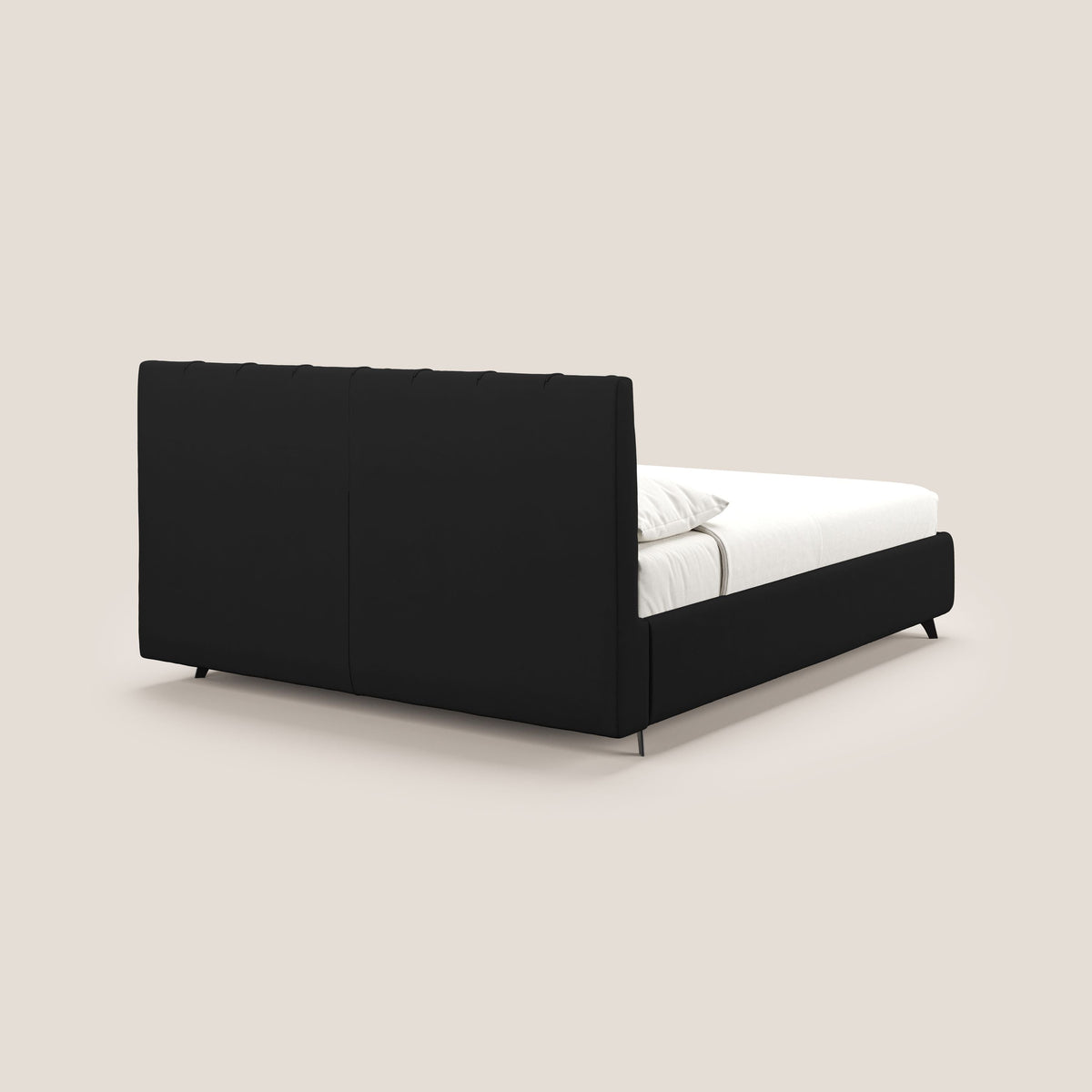 Bogart letto imbottito contenitore completamente sfoderabile in microfibra smacchiabile T11 nero - divitt.sbs