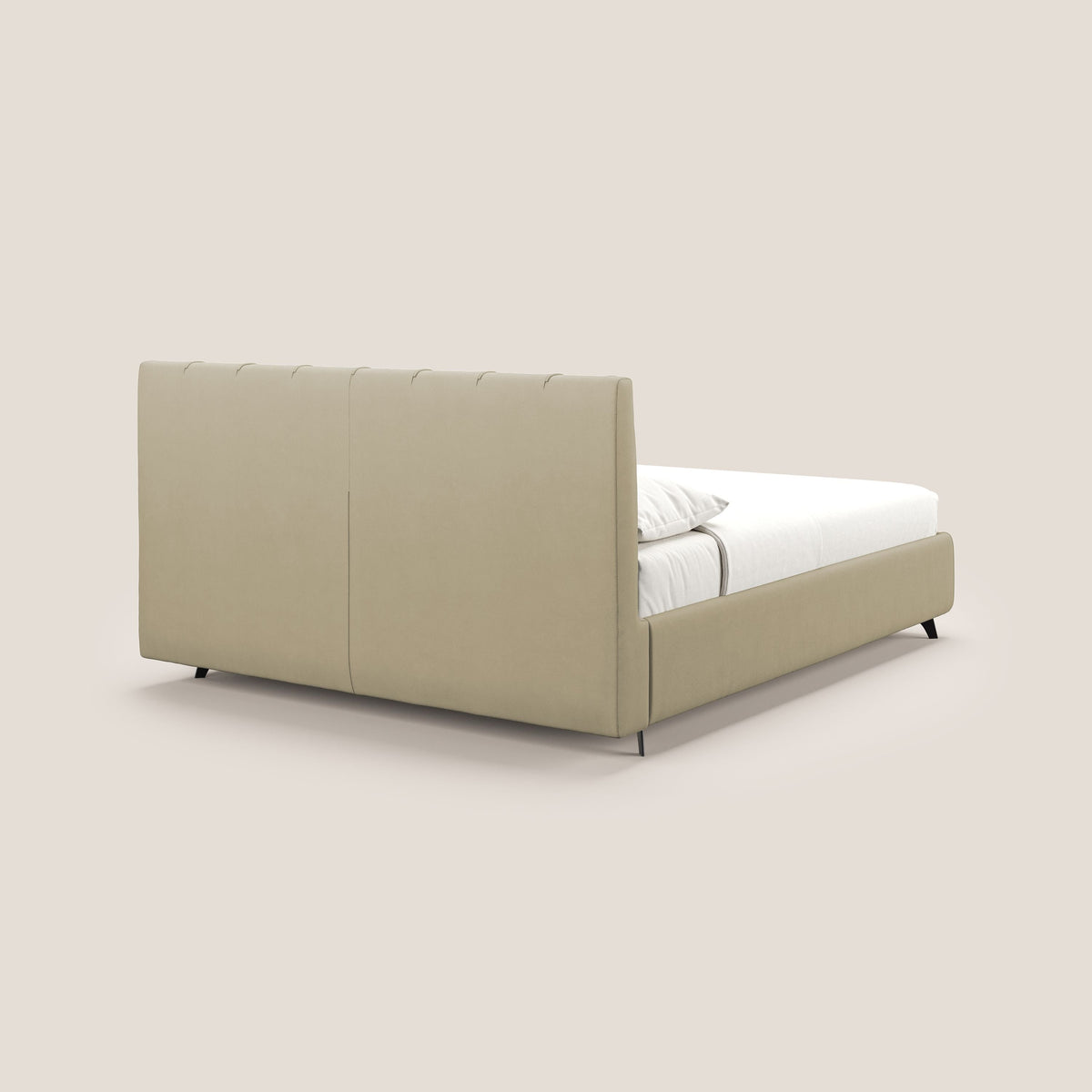 Bogart letto imbottito contenitore completamente sfoderabile in microfibra smacchiabile T11 panna - divitt.sbs