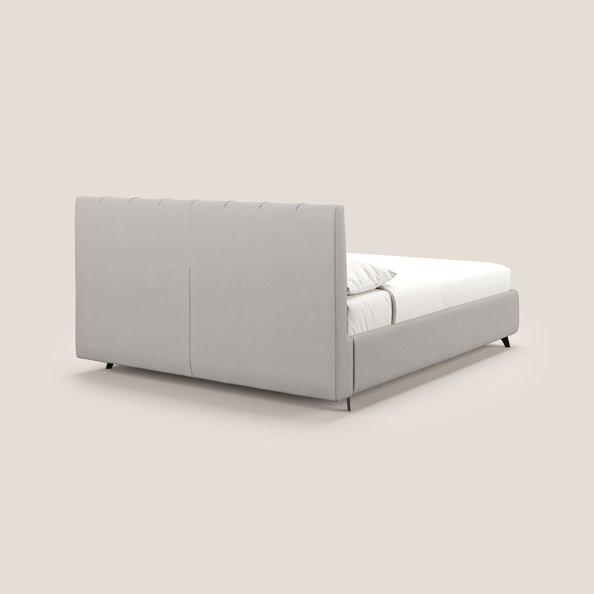 Bogart letto imbottito contenitore completamente sfoderabile in microfibra smacchiabile T11 grigio chiaro - divitt.sbs