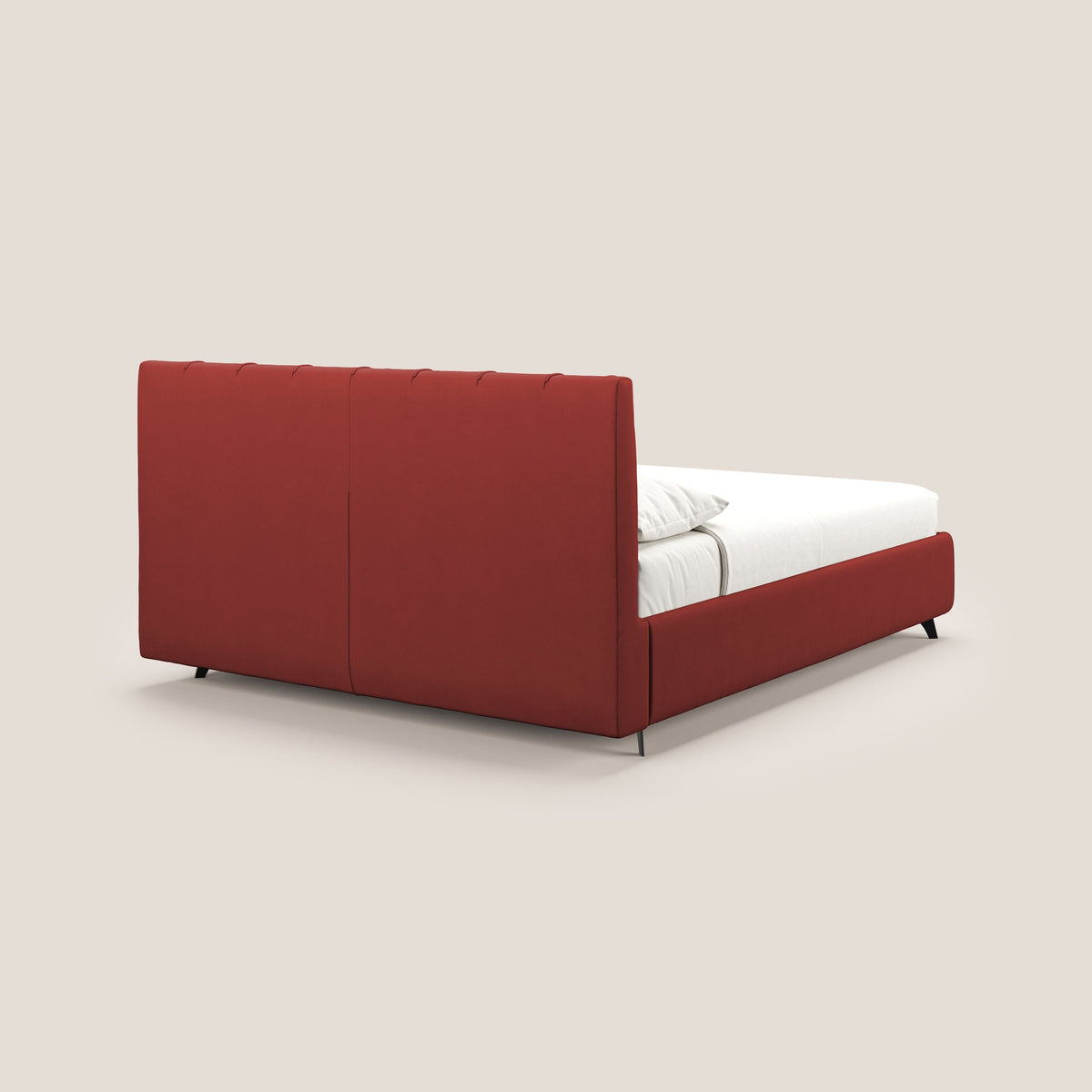Bogart letto imbottito contenitore completamente sfoderabile in microfibra smacchiabile T11 rosso - divitt.sbs
