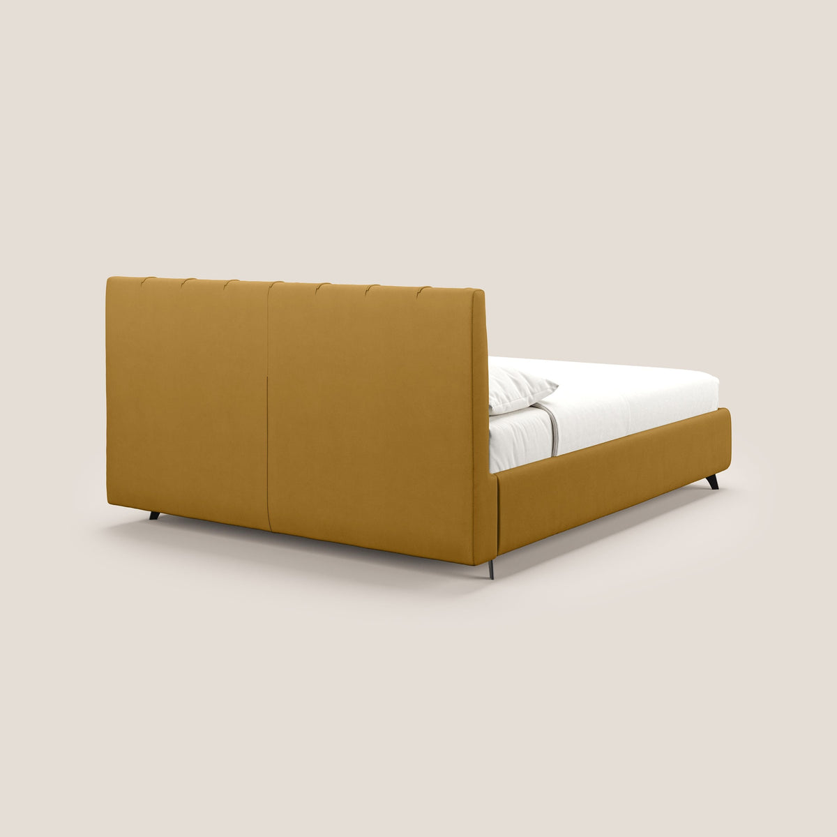 Bogart letto imbottito contenitore completamente sfoderabile in microfibra smacchiabile T11 giallo - divitt.sbs