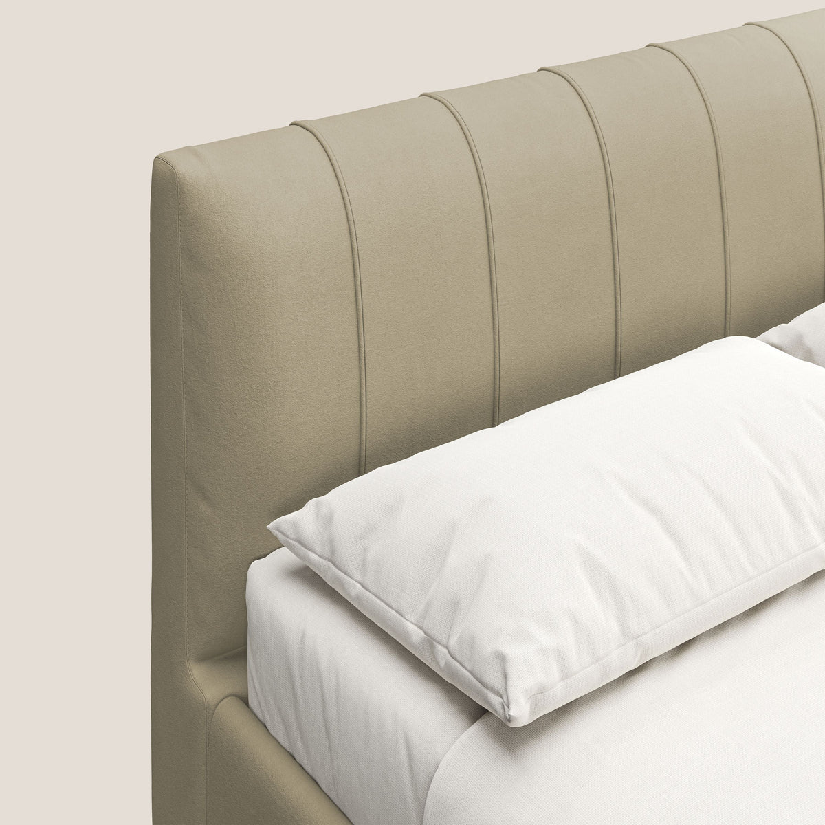 Bogart letto imbottito contenitore completamente sfoderabile in microfibra smacchiabile T11 panna - divitt.sbs