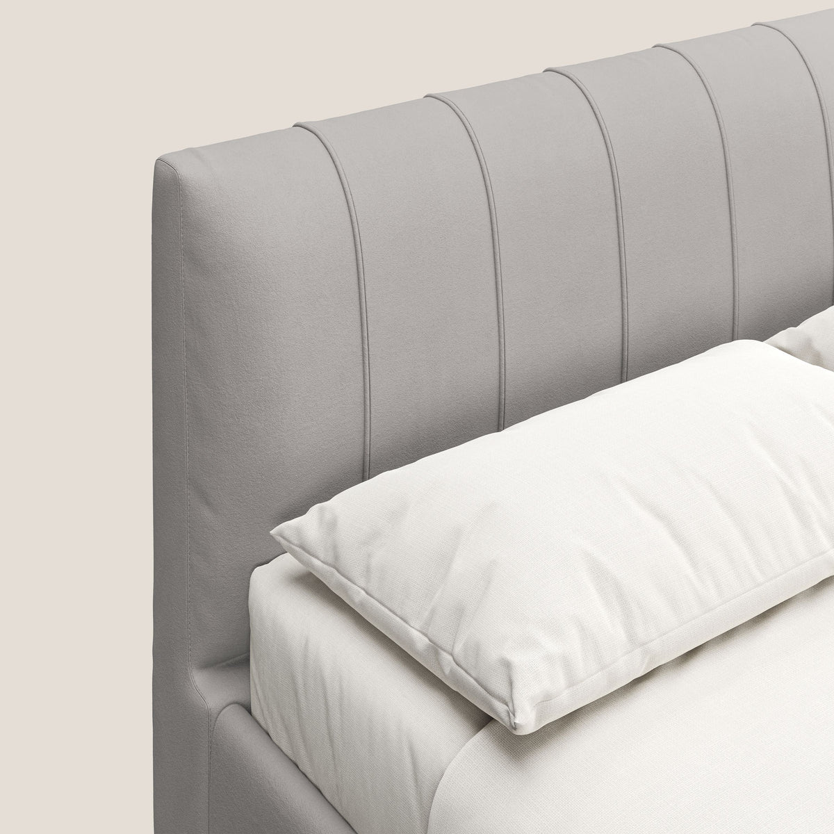 Bogart letto imbottito contenitore completamente sfoderabile in microfibra smacchiabile T11 grigio chiaro - divitt.sbs