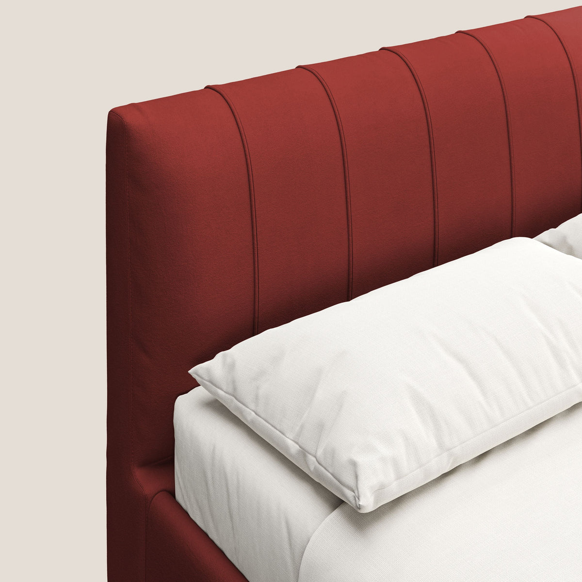 Bogart letto imbottito contenitore completamente sfoderabile in microfibra smacchiabile T11 rosso - divitt.sbs