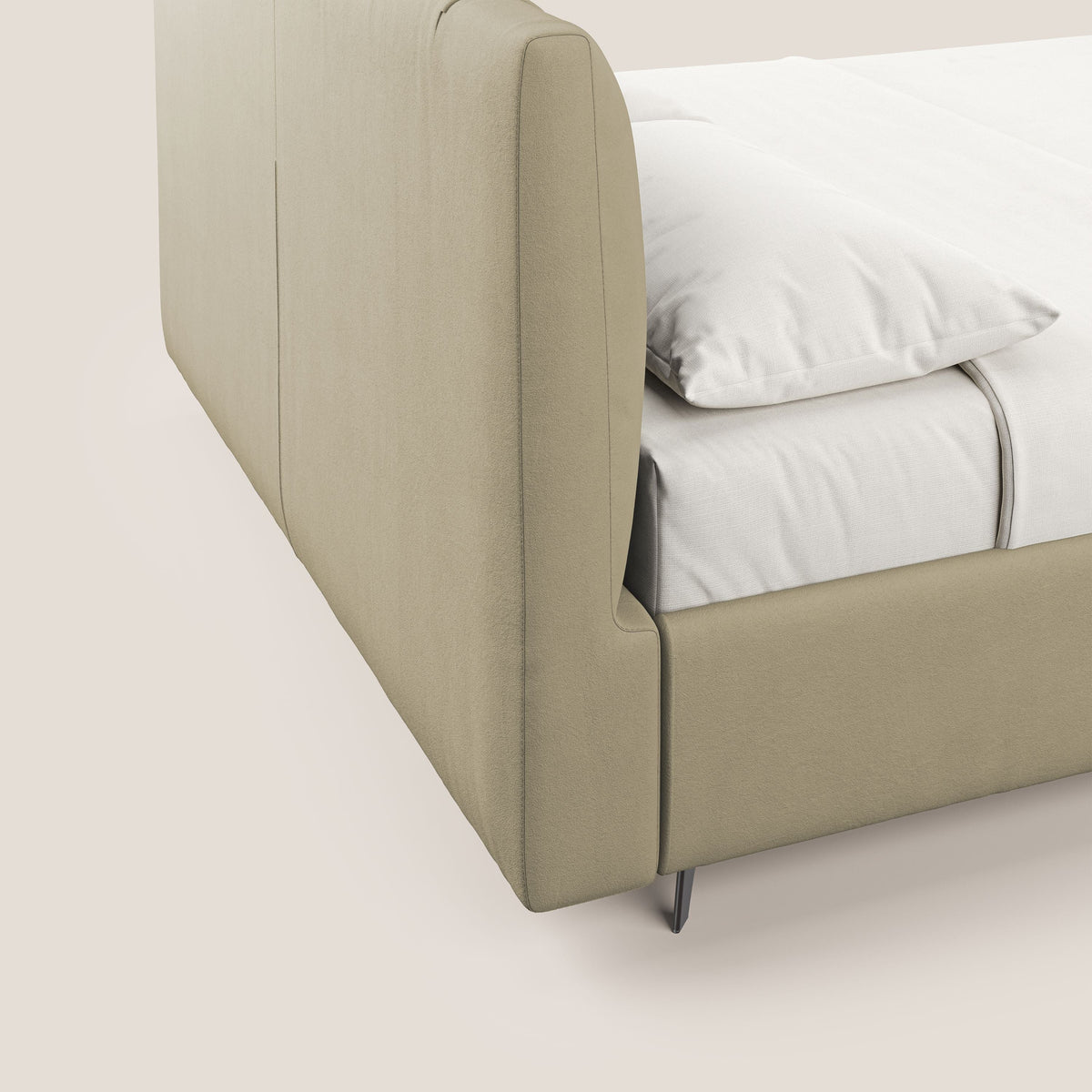 Bogart letto imbottito contenitore completamente sfoderabile in microfibra smacchiabile T11 panna - divitt.sbs