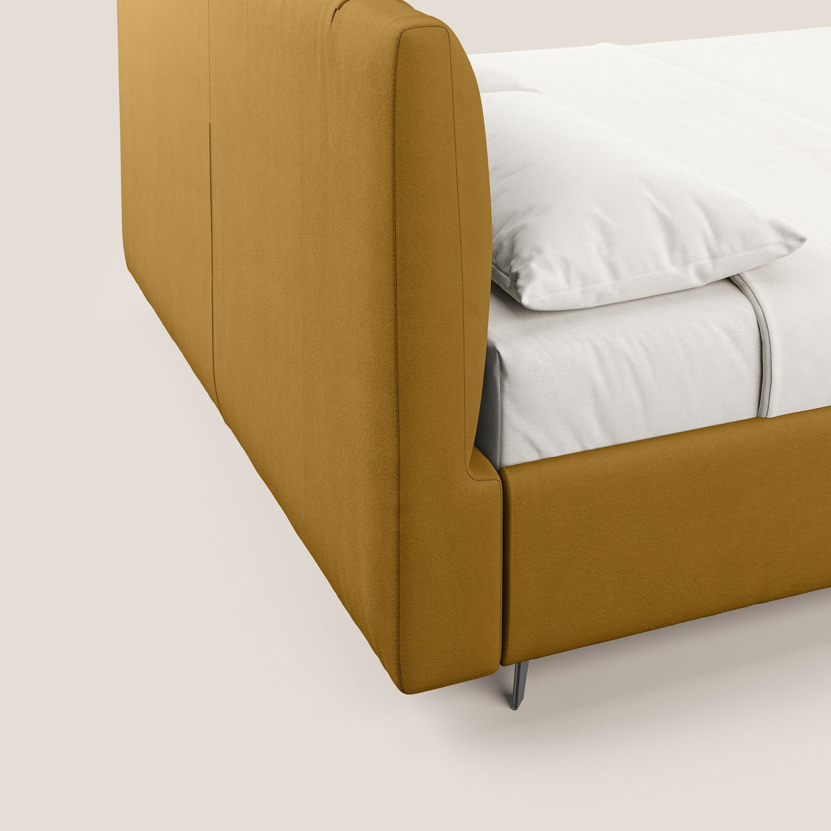 Bogart letto imbottito contenitore completamente sfoderabile in microfibra smacchiabile T11 giallo - divitt.sbs