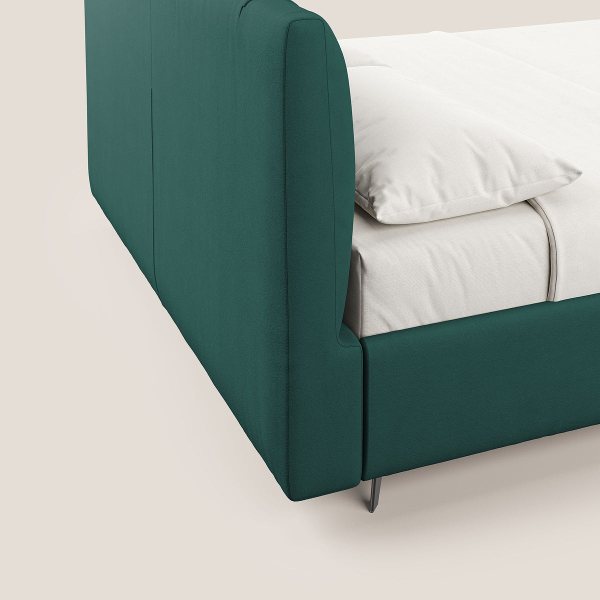 Bogart letto imbottito contenitore completamente sfoderabile in microfibra smacchiabile T11 petrolio - divitt.sbs
