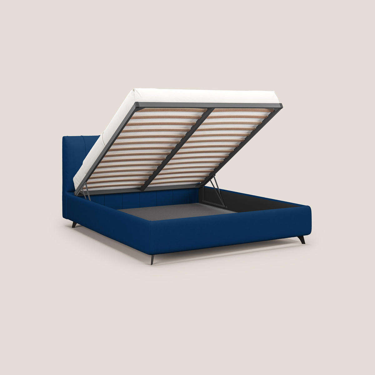 Bogart letto imbottito contenitore completamente sfoderabile in microfibra smacchiabile T11 blu - divitt.sbs