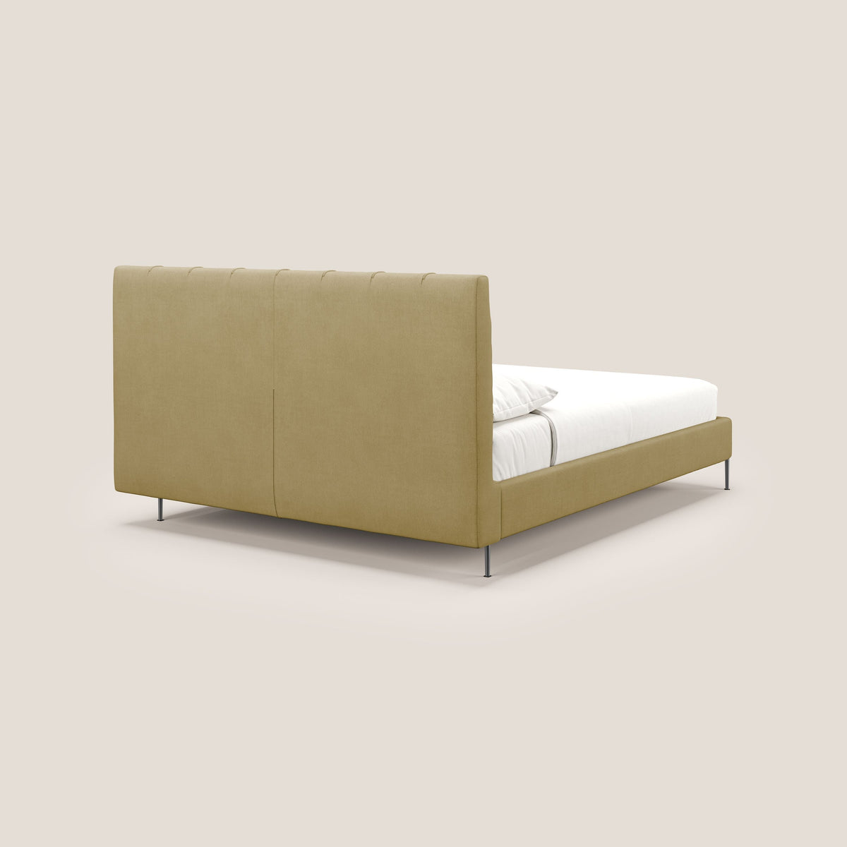 Calliope letto imbottito piedini alti completamente sfoderabile in tessuto smacchiabile T17 giallo - divitt.sbs