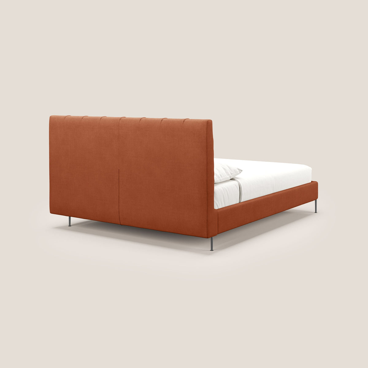 Calliope letto imbottito piedini alti completamente sfoderabile in tessuto smacchiabile T17 arancio - divitt.sbs