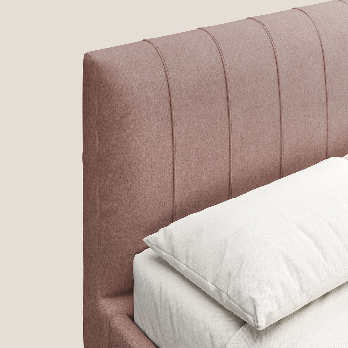 Calliope letto imbottito piedini alti completamente sfoderabile in tessuto smacchiabile T17 rosa - divitt.sbs