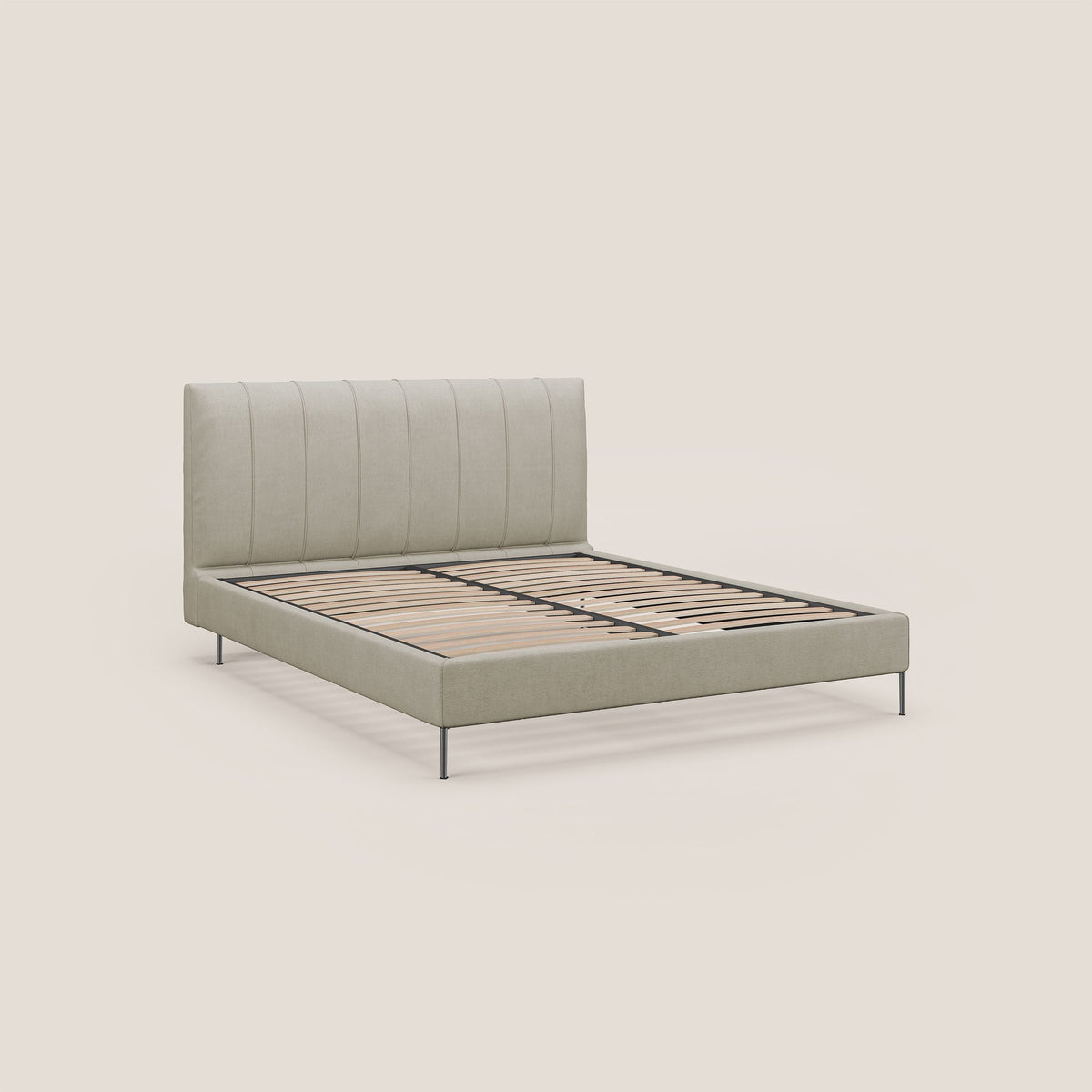 Calliope letto imbottito piedini alti completamente sfoderabile in tessuto smacchiabile T17 panna - divitt.sbs