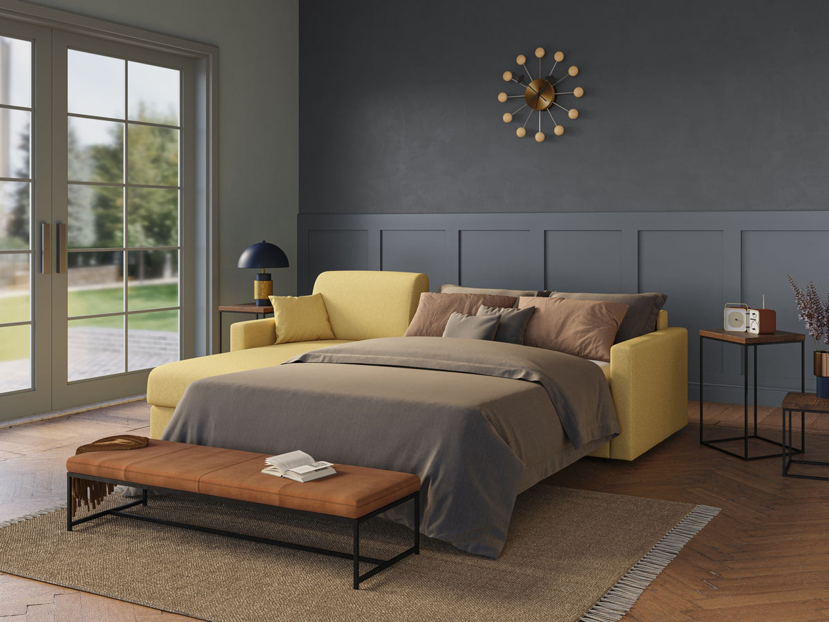 Chris Divano letto angolare 5 posti in tessuto impermeabile T13 blu - divitt.sbs