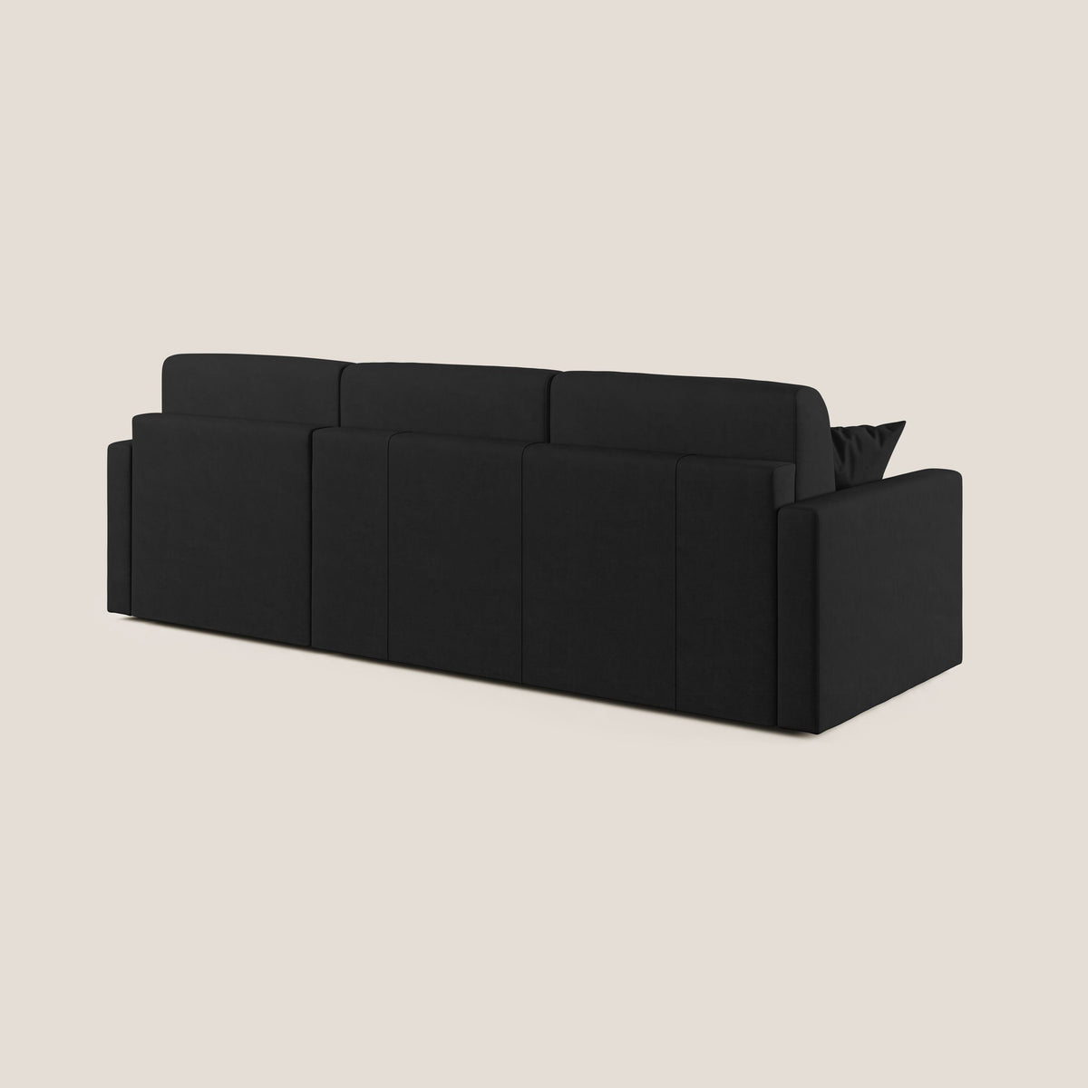 Chris Divano letto angolare con penisola in microfibra smacchiabile T11 nero - divitt.sbs