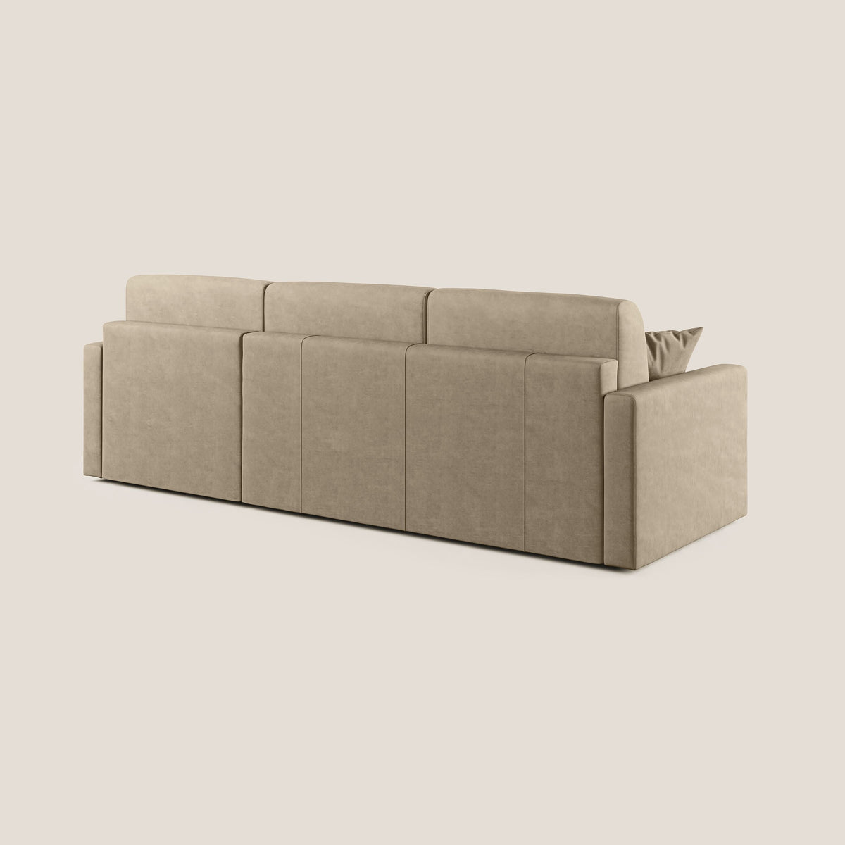 Chris Divano letto angolare con penisola in microfibra smacchiabile T11 tortora - divitt.sbs