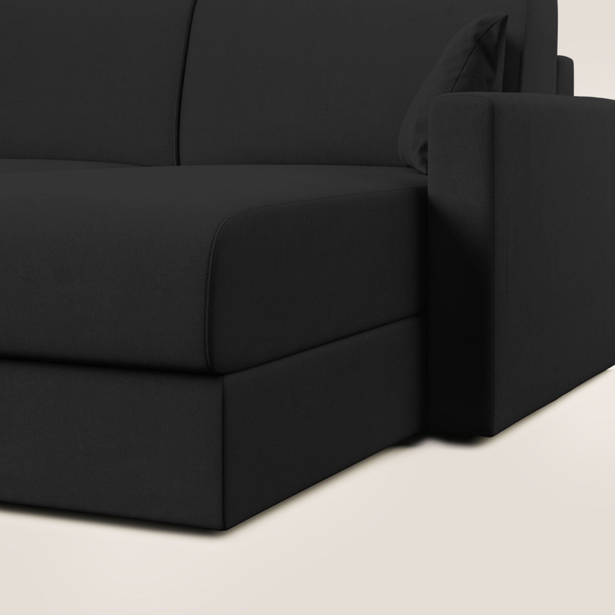 Chris Divano letto angolare con penisola in microfibra smacchiabile T11 nero - divitt.sbs