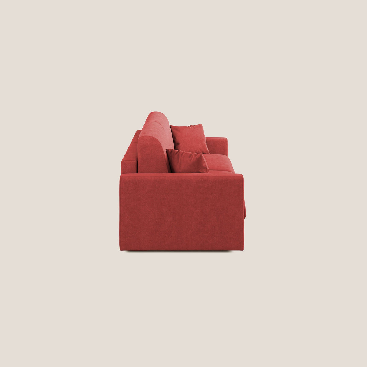 Chris Divano letto in microfibra smacchiabile T11 rosso - divitt.sbs