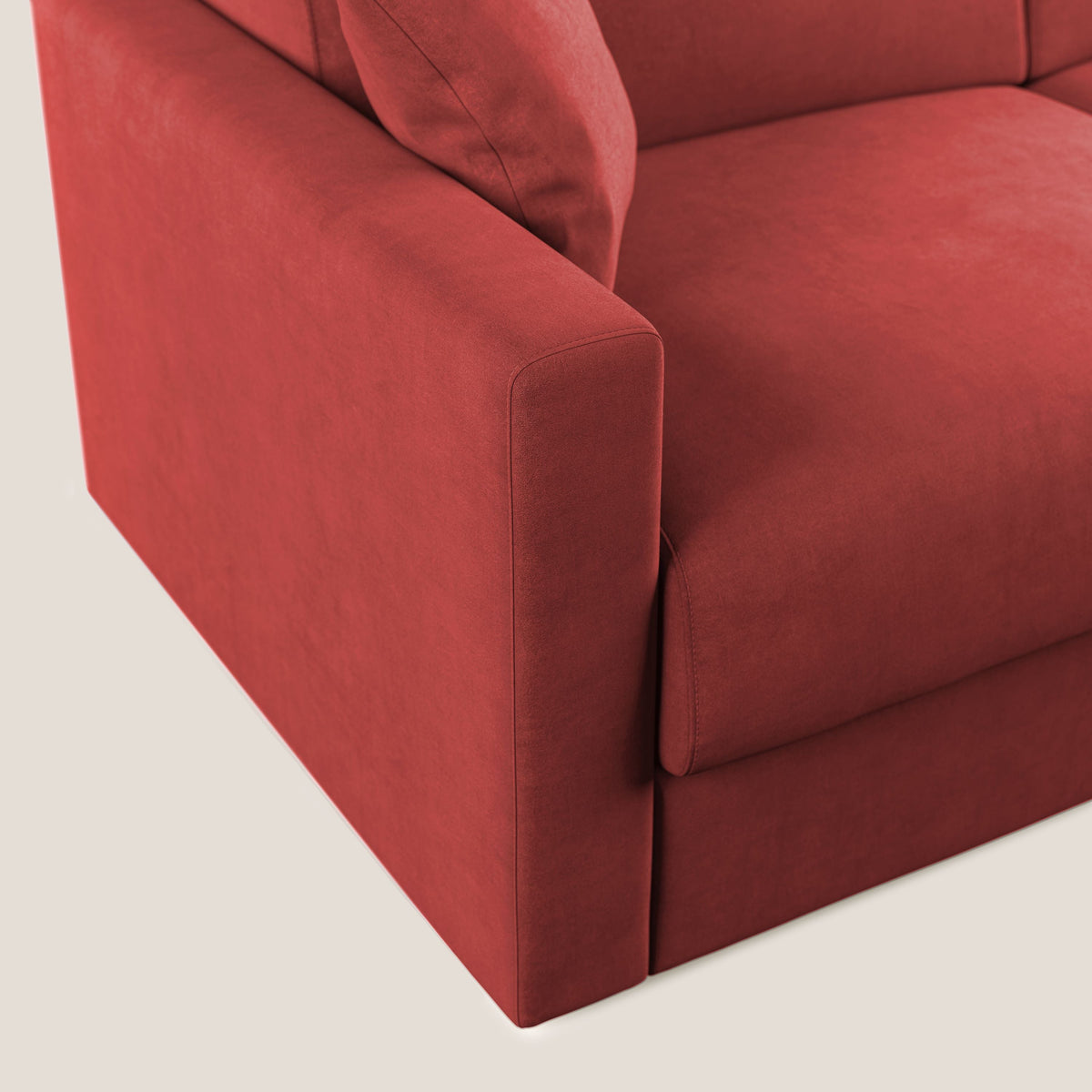 Chris Divano letto in microfibra smacchiabile T11 rosso - divitt.sbs