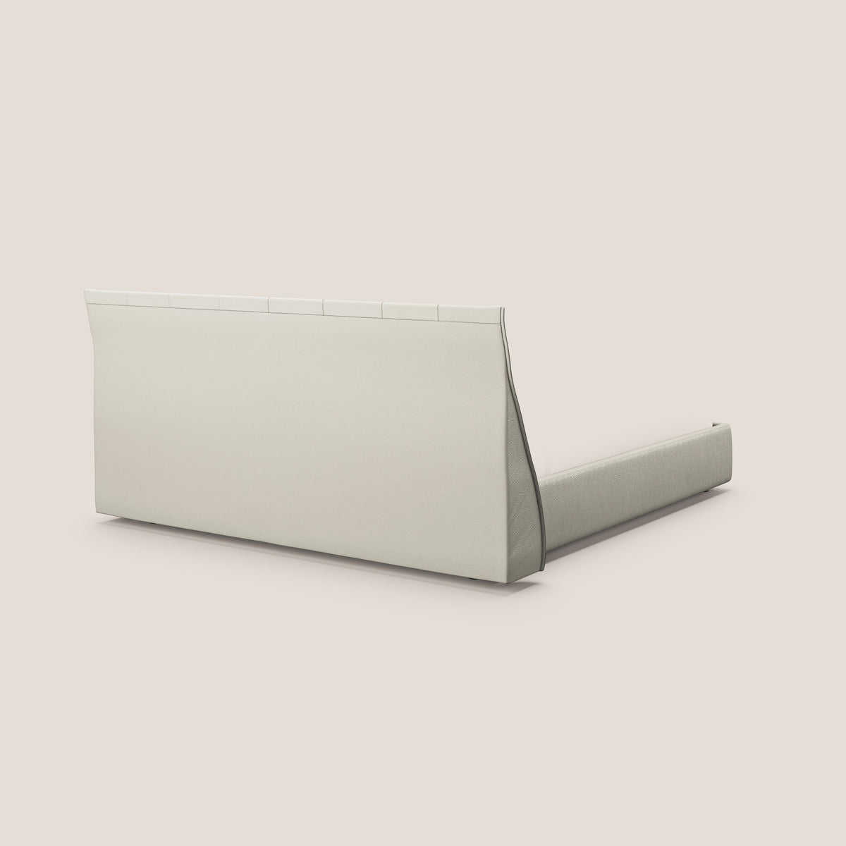 Clizia letto imbottito di design con vano contenitore in ecopelle impermeabile T04 bianco - divitt.sbs