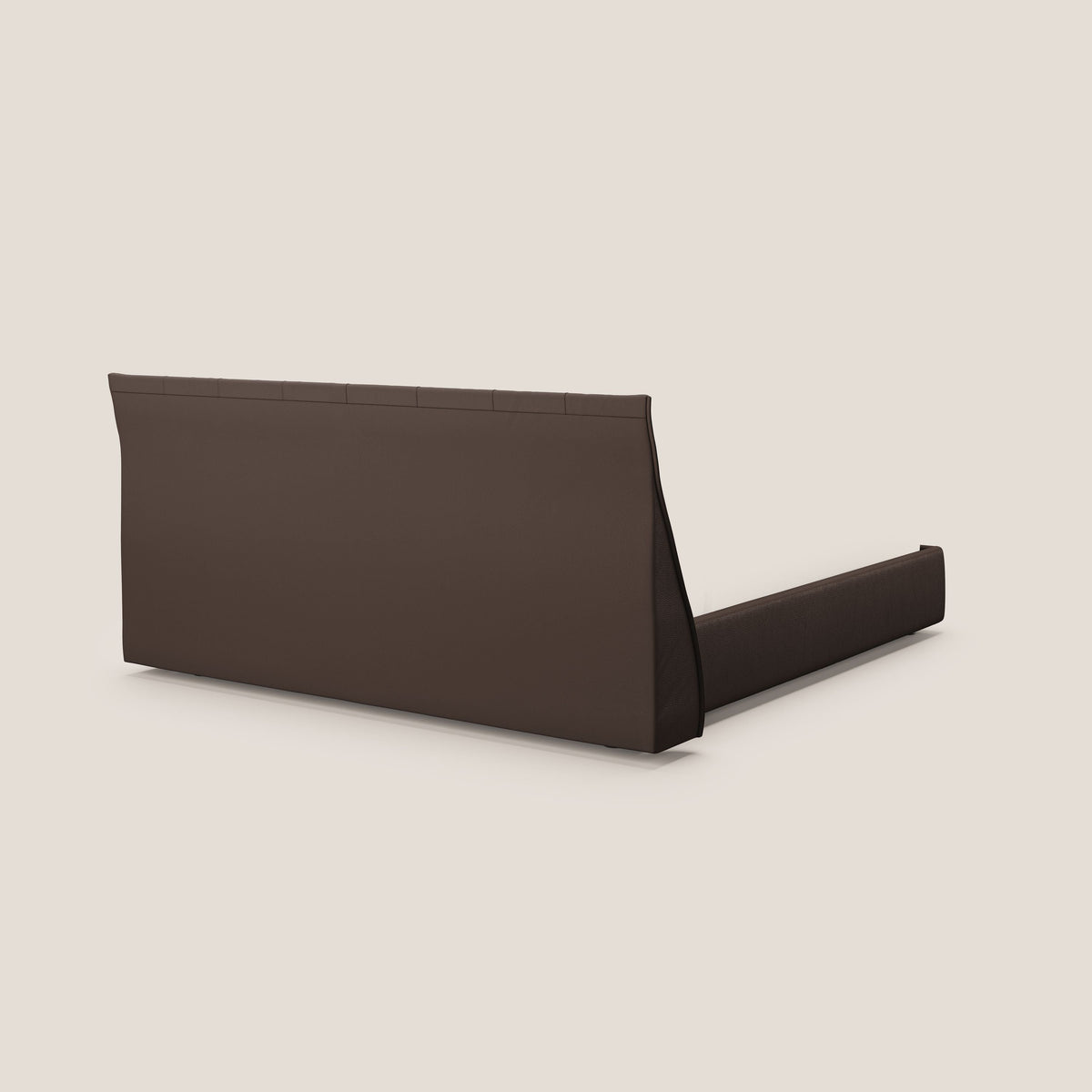 Clizia letto imbottito di design con vano contenitore in ecopelle impermeabile T04 marrone - divitt.sbs