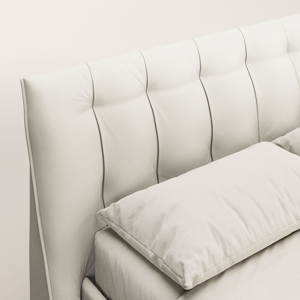 Clizia letto imbottito di design con vano contenitore in ecopelle impermeabile T04 bianco - divitt.sbs