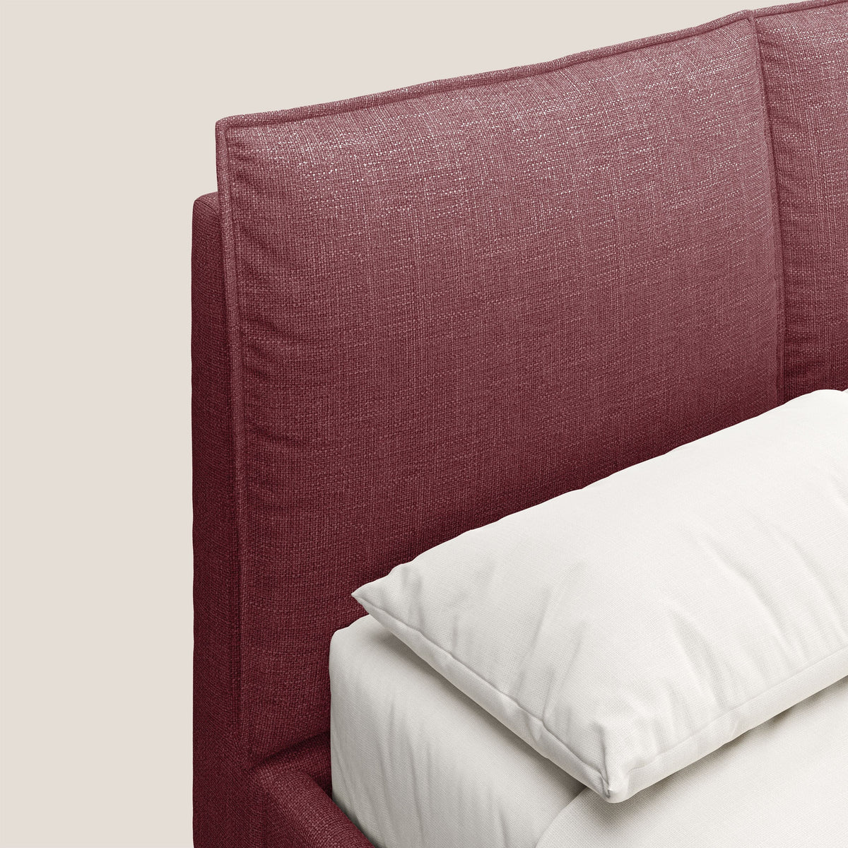 Cloe letto imbottito con piedi in metallo sfoderabile in tessuto fiammato impermeabile T06 rosso - divitt.sbs
