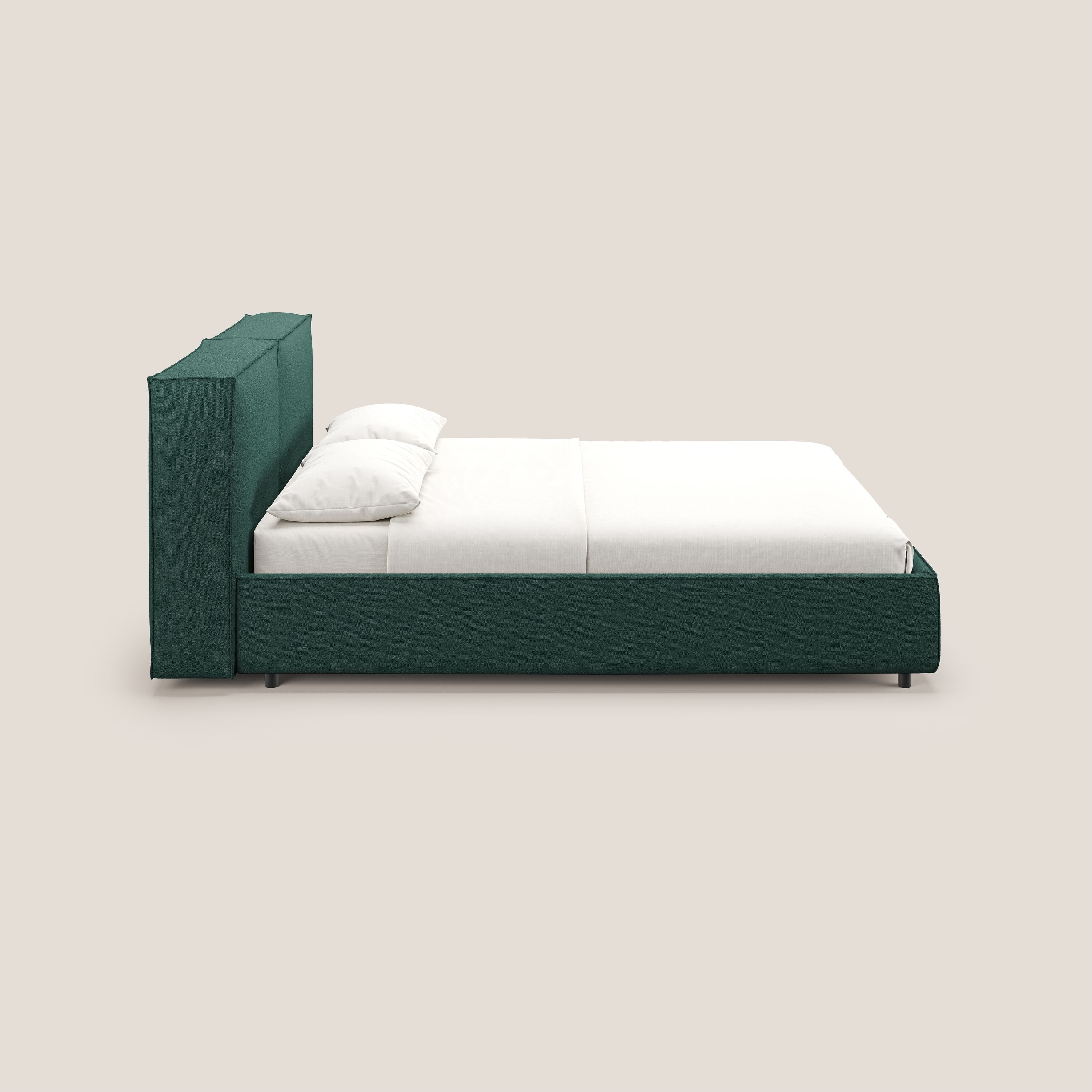 Cocoon letto imbottito contenitore sfoderabile in bouclet impermeabile T07 verde - divitt.sbs