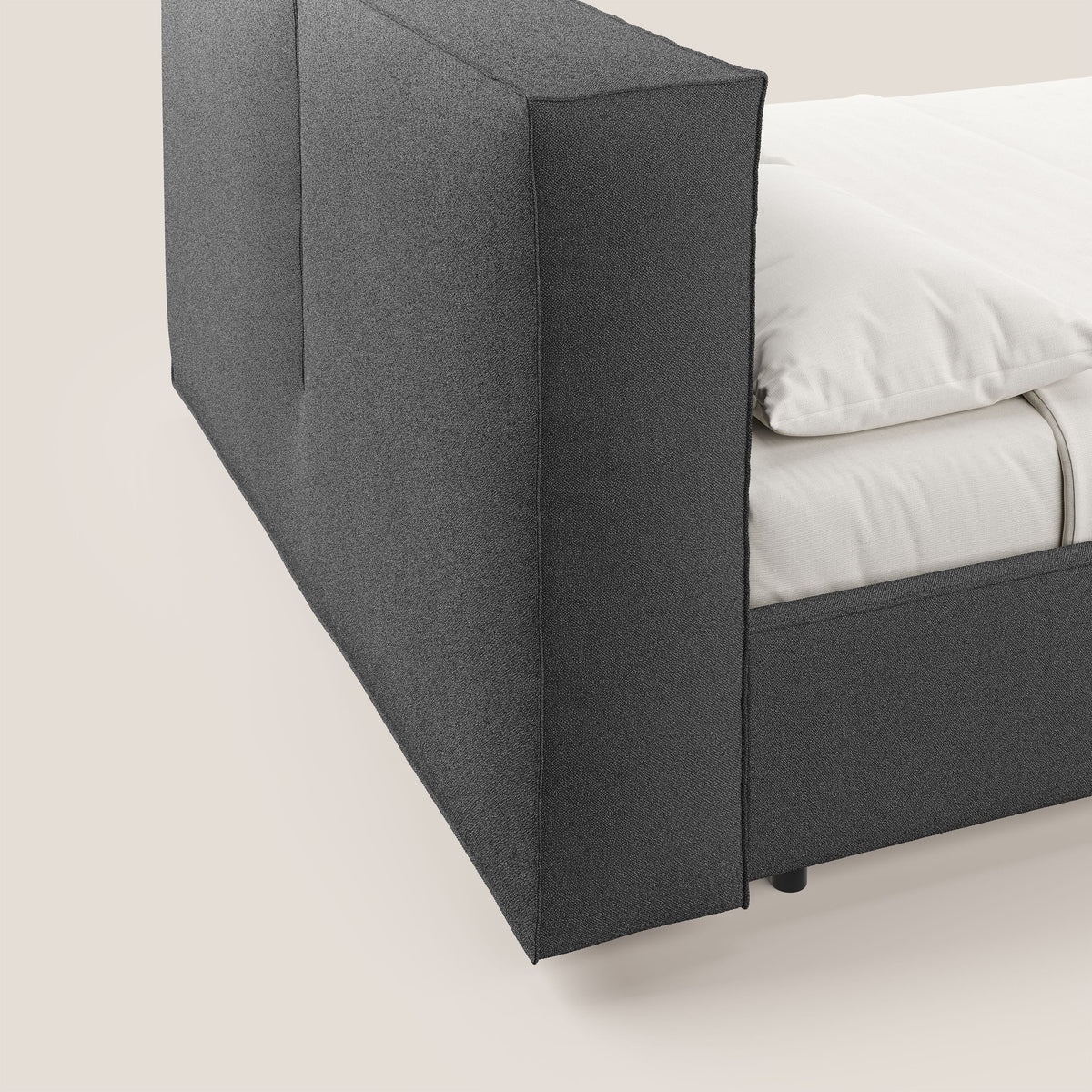 Cocoon letto imbottito contenitore sfoderabile in bouclet impermeabile T07 antracite - divitt.sbs