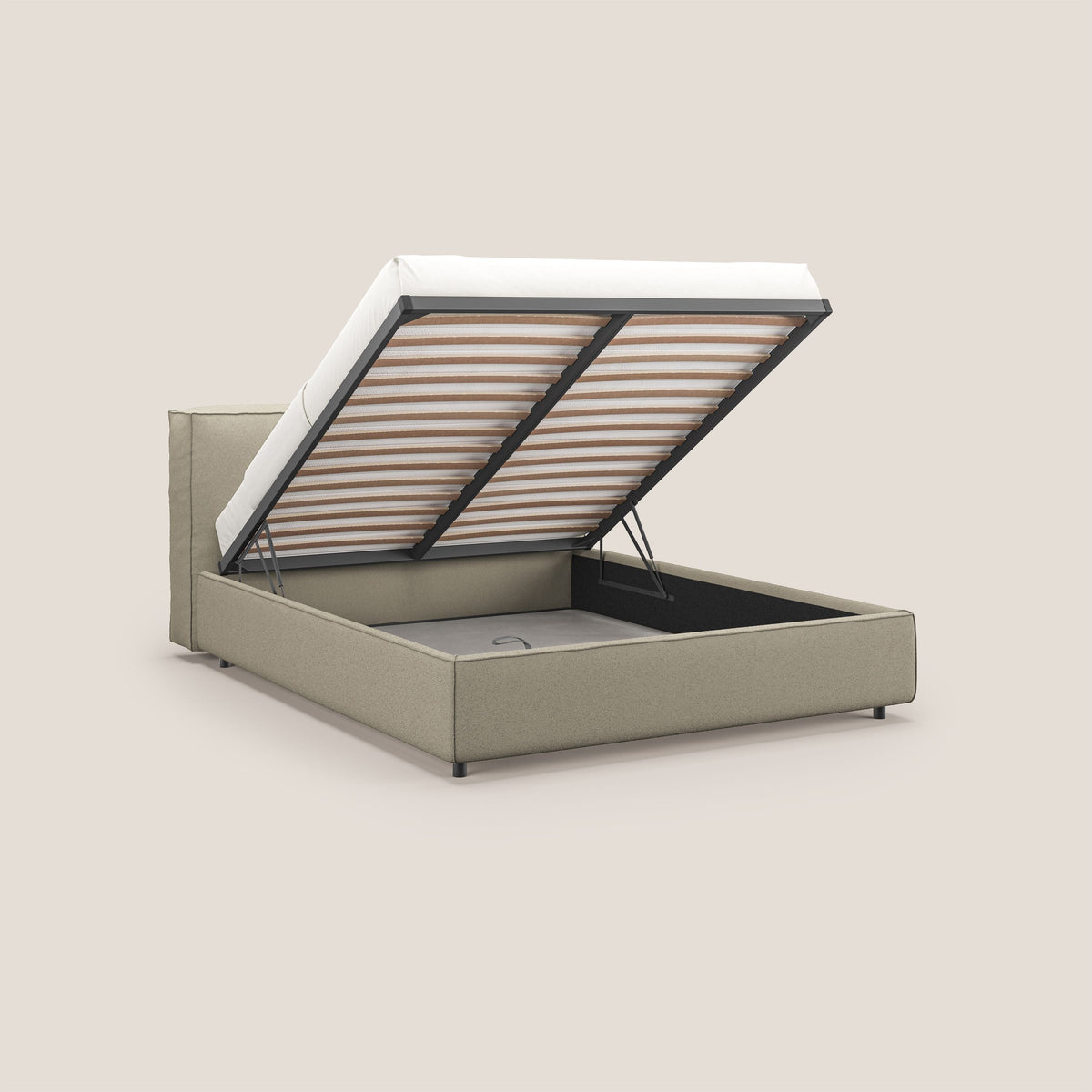 Cocoon letto imbottito contenitore sfoderabile in bouclet impermeabile T07 beige - divitt.sbs