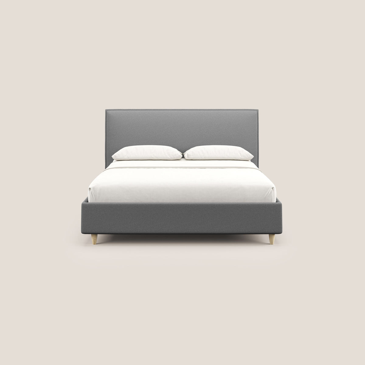 Costanza letto contenitore e sfoderabile in tessuto misto cotone impermeabile T13 grigio - divitt.sbs