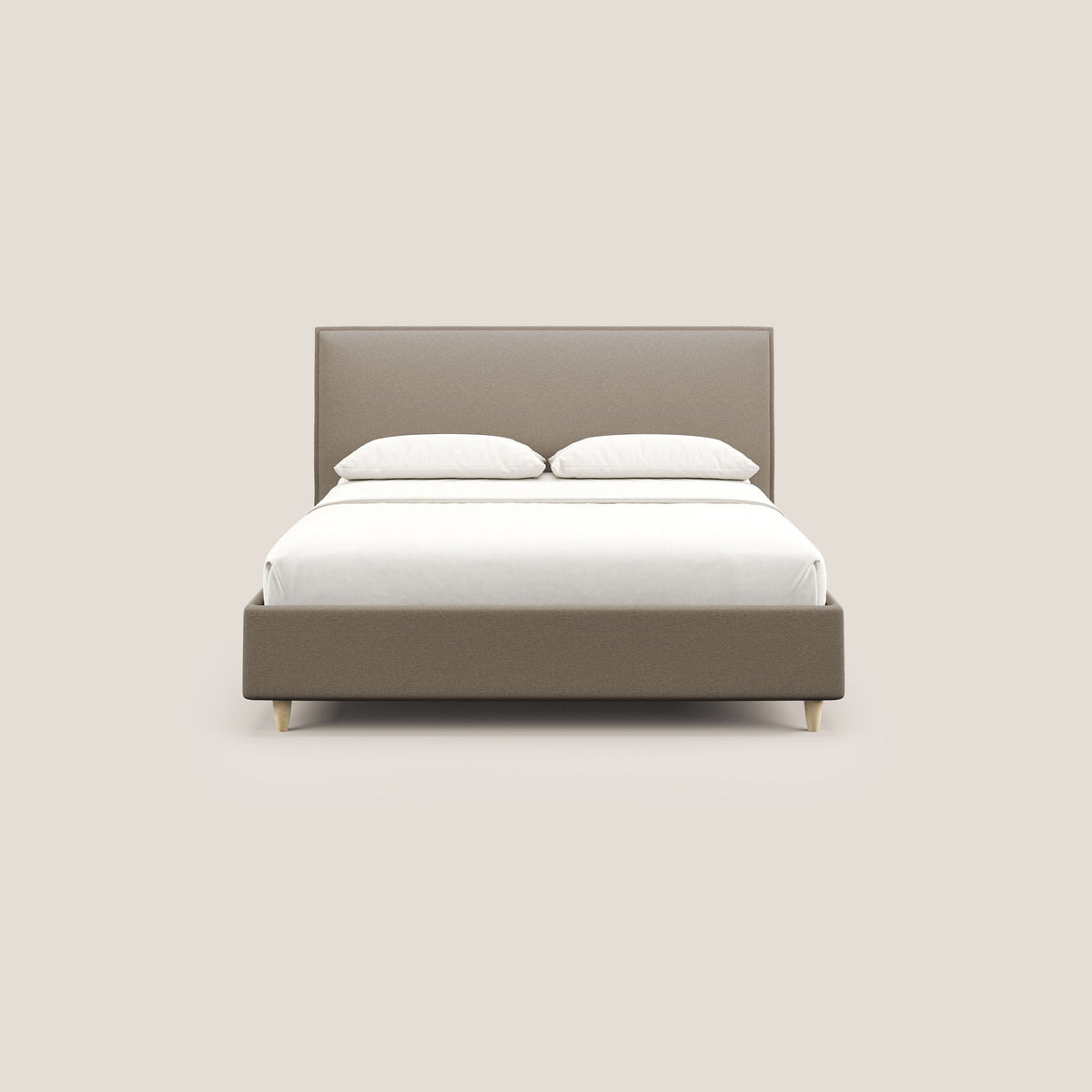 Costanza letto contenitore e sfoderabile in tessuto misto cotone impermeabile T13 beige - divitt.sbs