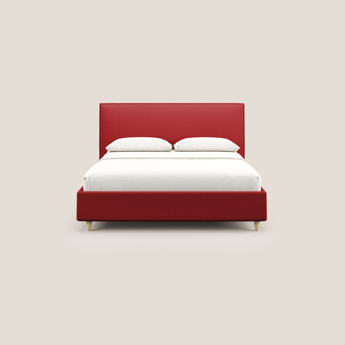 Costanza letto contenitore e sfoderabile in tessuto misto cotone impermeabile T13 rosso - divitt.sbs