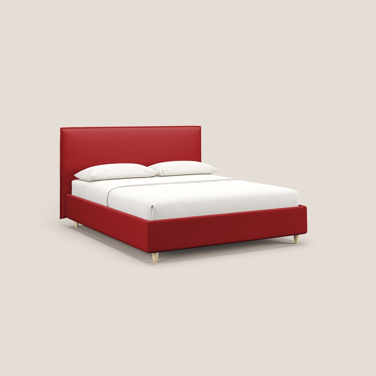 Costanza letto contenitore e sfoderabile in tessuto misto cotone impermeabile T13 rosso - divitt.sbs