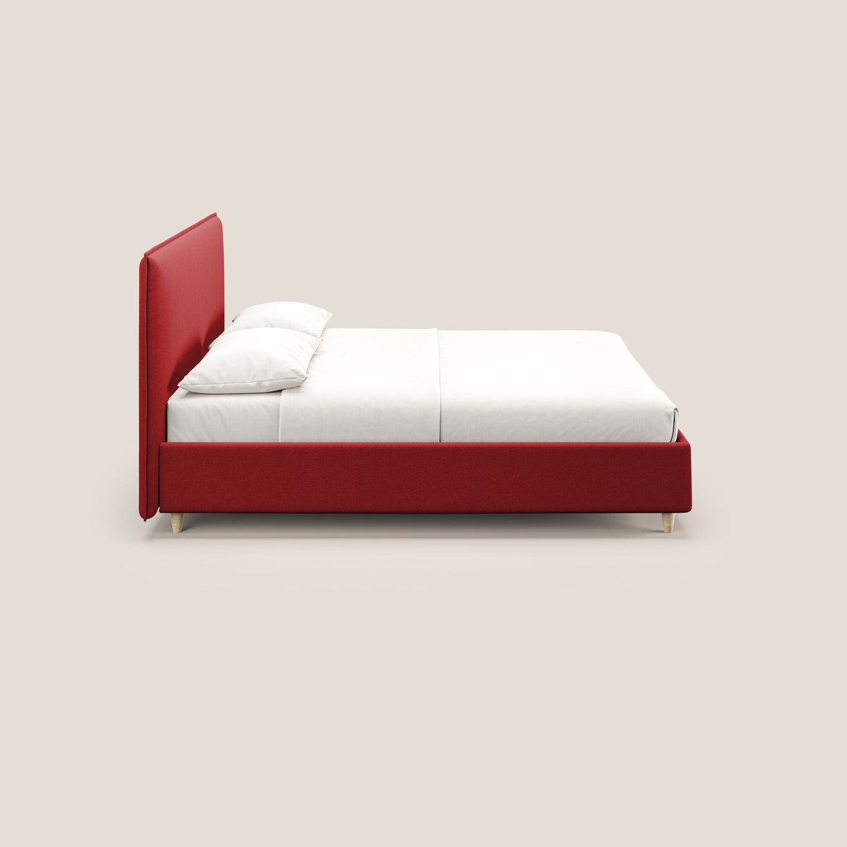 Costanza letto contenitore e sfoderabile in tessuto misto cotone impermeabile T13 rosso - divitt.sbs