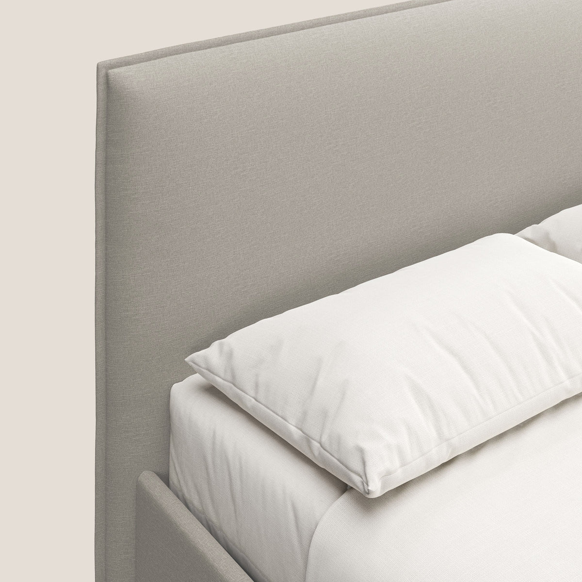 Costanza letto contenitore e sfoderabile in tessuto misto cotone impermeabile T13 panna - divitt.sbs