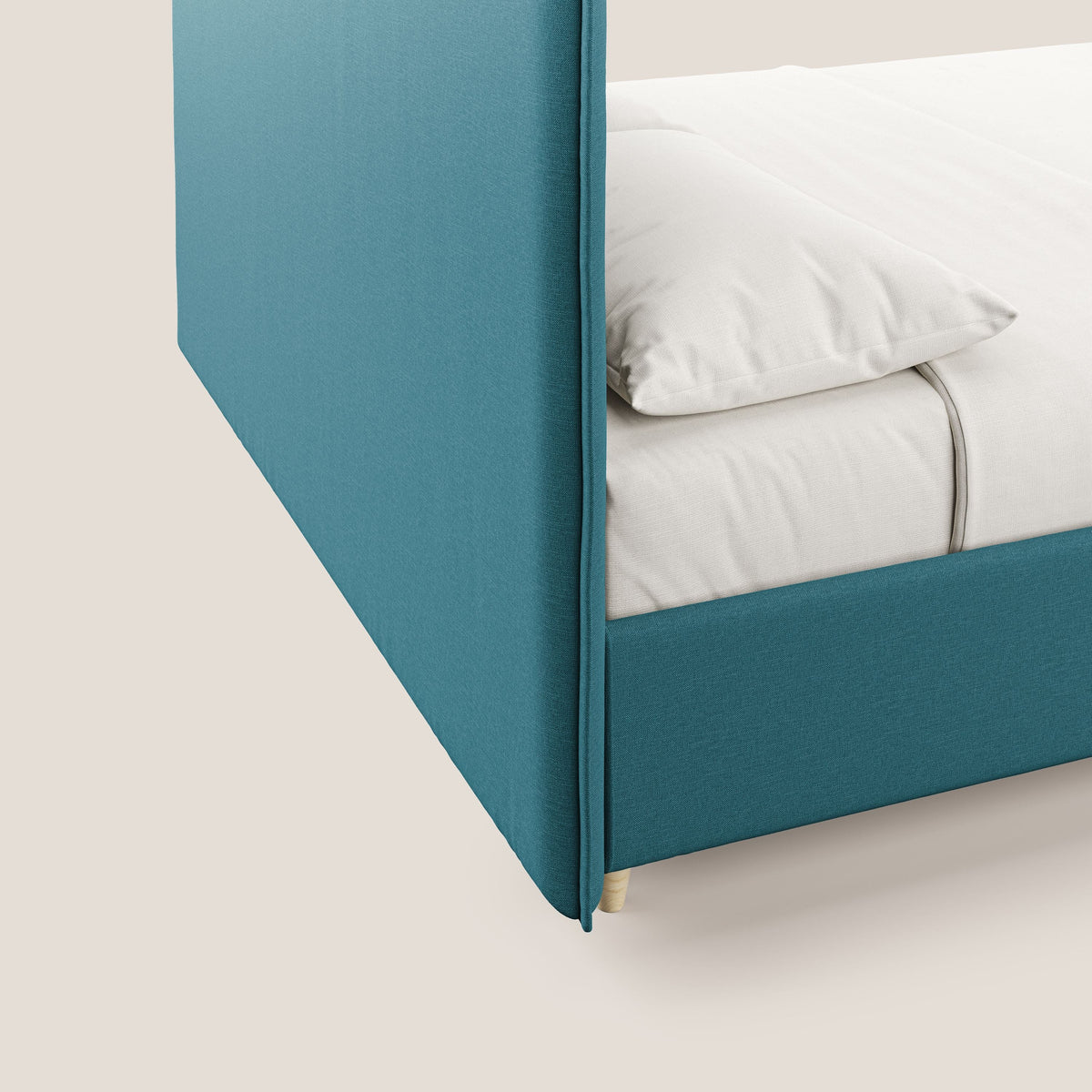 Costanza letto contenitore e sfoderabile in tessuto misto cotone impermeabile T13 azzurro - divitt.sbs