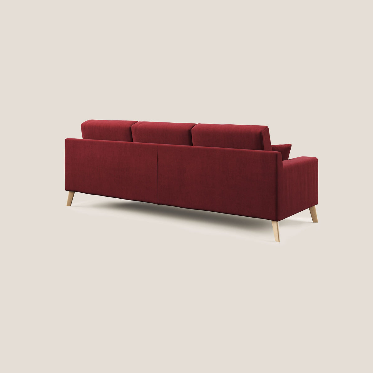 Danish divano angolare REVERSIBILE in tessuto morbido impermeabile T02 rosso - divitt.sbs