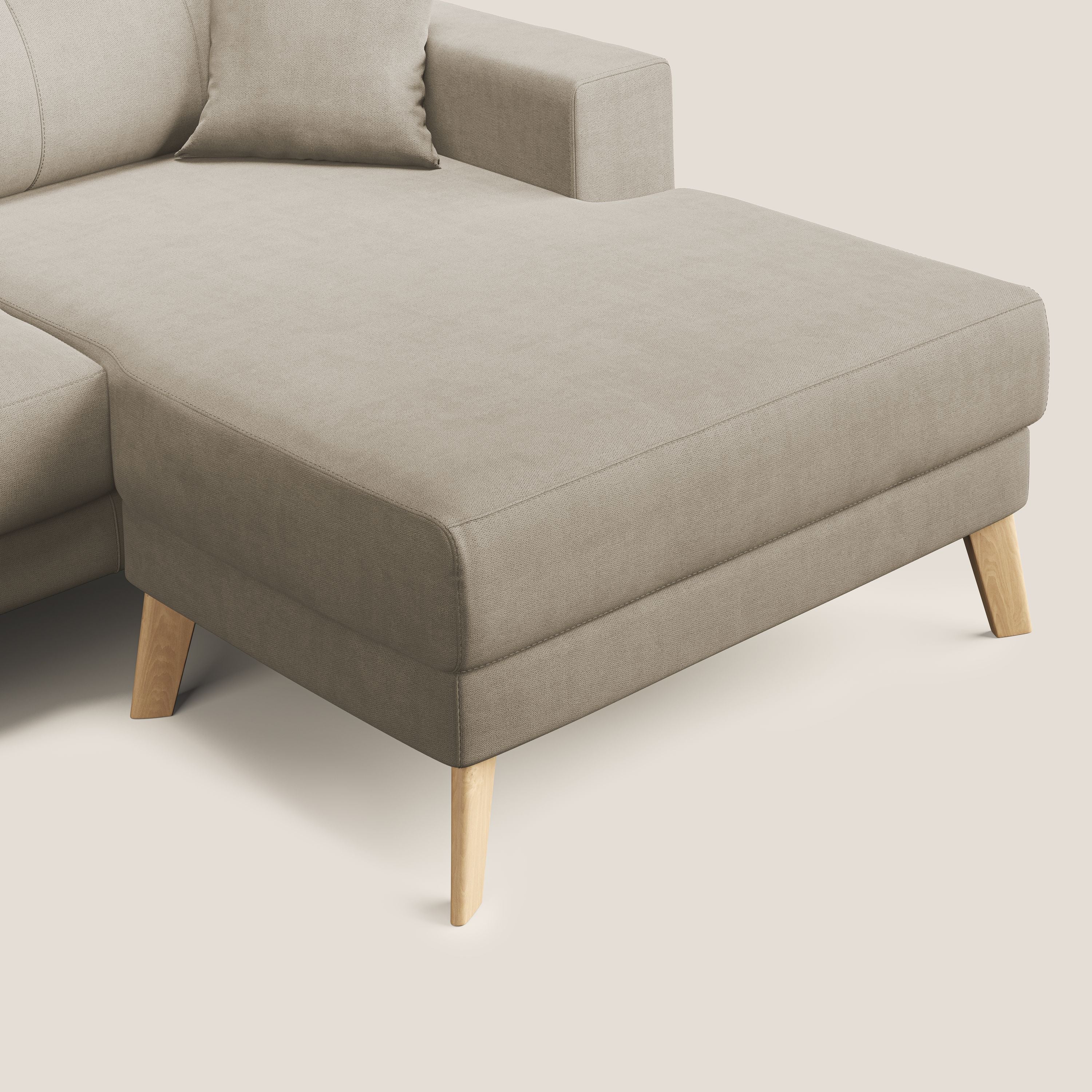 Danish divano angolare REVERSIBILE in tessuto morbido impermeabile T02 beige - divitt.sbs