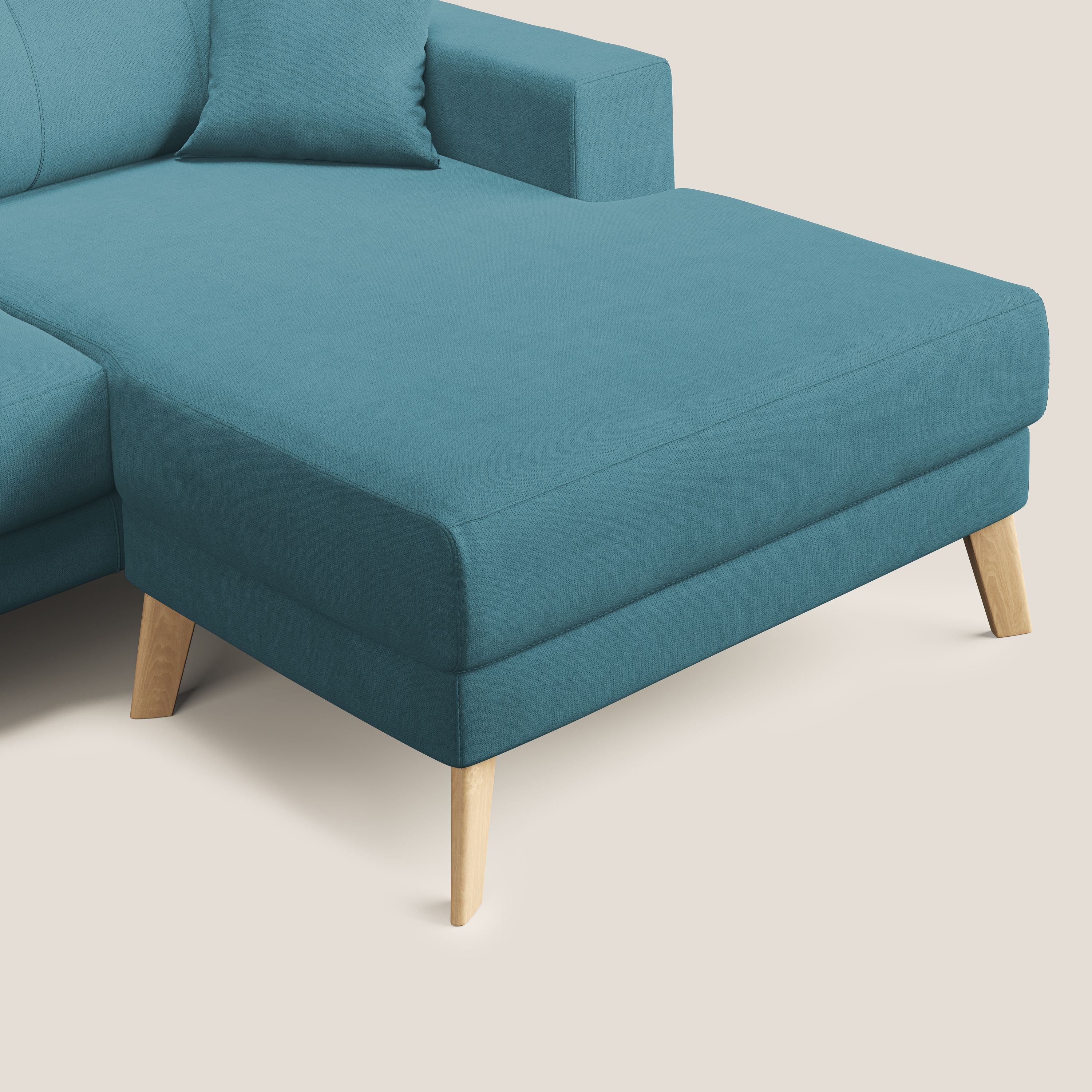 Danish divano angolare REVERSIBILE in tessuto morbido impermeabile T02 azzurro - divitt.sbs