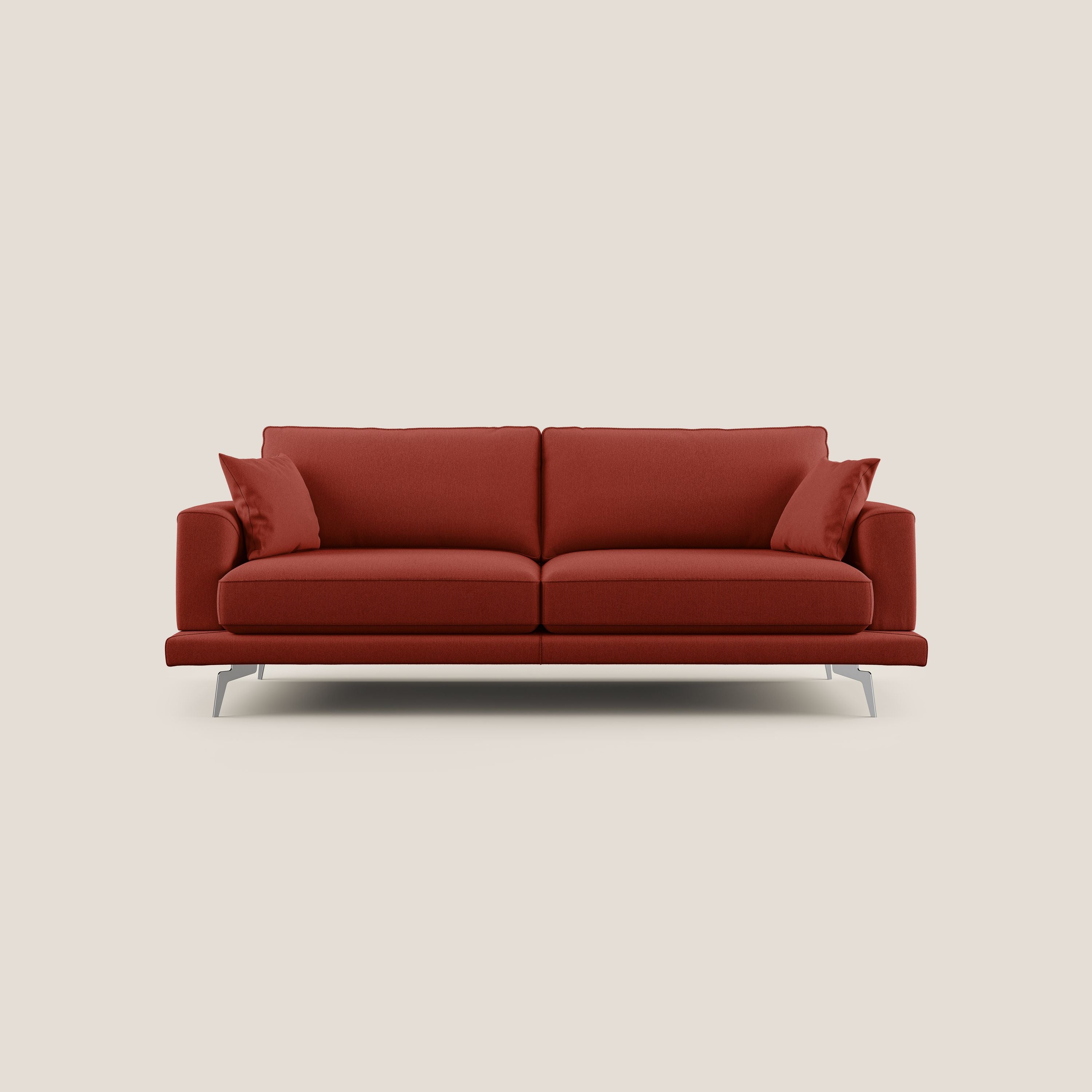 Dorian divano moderno in tessuto morbido antimacchia T05 rosso - divitt.sbs