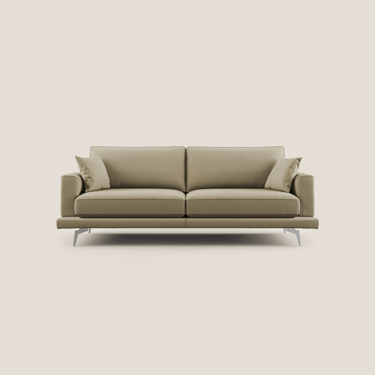 Dorian divano moderno in tessuto morbido antimacchia T05 cammello - divitt.sbs
