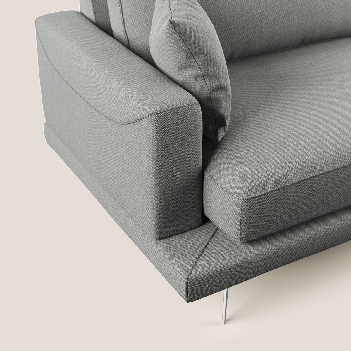 Dorian divano moderno in tessuto morbido antimacchia T05 grigio - divitt.sbs