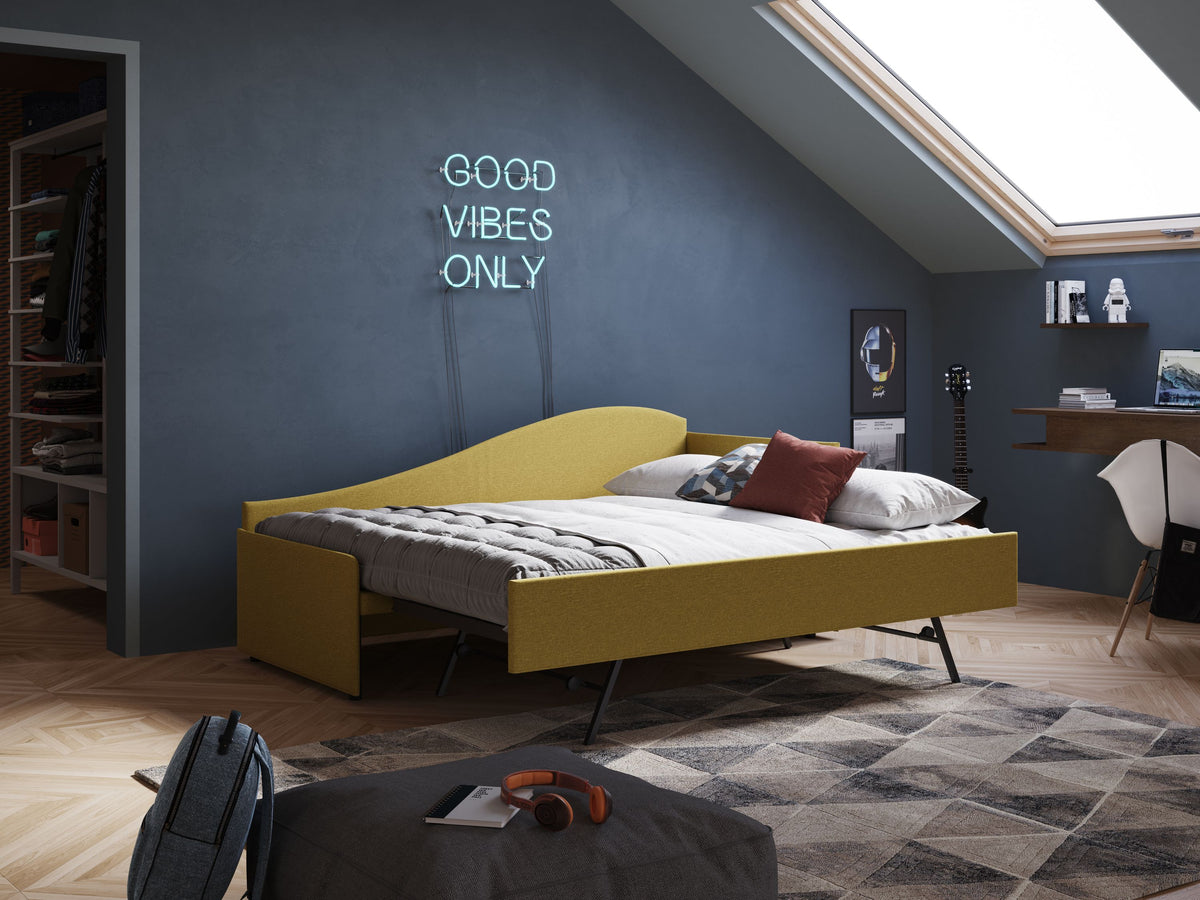 Nolo Divano duplex con doppio letto in tessuto simil cotone impermeabile T13 giallo - divitt.sbs