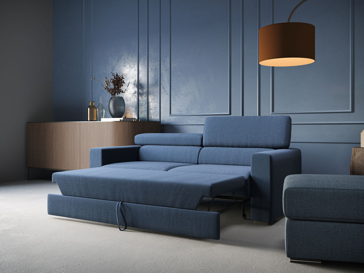 Dylan divano allungabile con pouf estraibile poggiapiedi in tessuto simil cotone impermeabile T13 tortora - divitt.sbs