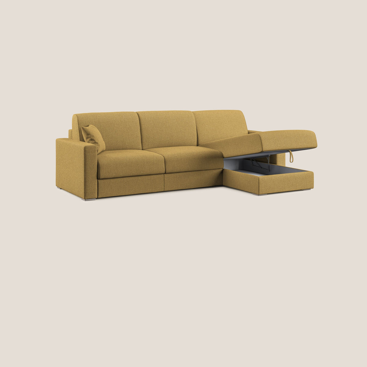 Best Divano letto angolare con penisola in tessuto smacchiabile QuickClean T08 giallo - divitt.sbs